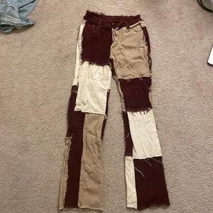 Tri-Color Patched Jeans